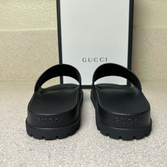 Gucci Guccissima Monogram Lug Sole Slide Sandal Black 6G / 7US - Picture 6 of 8